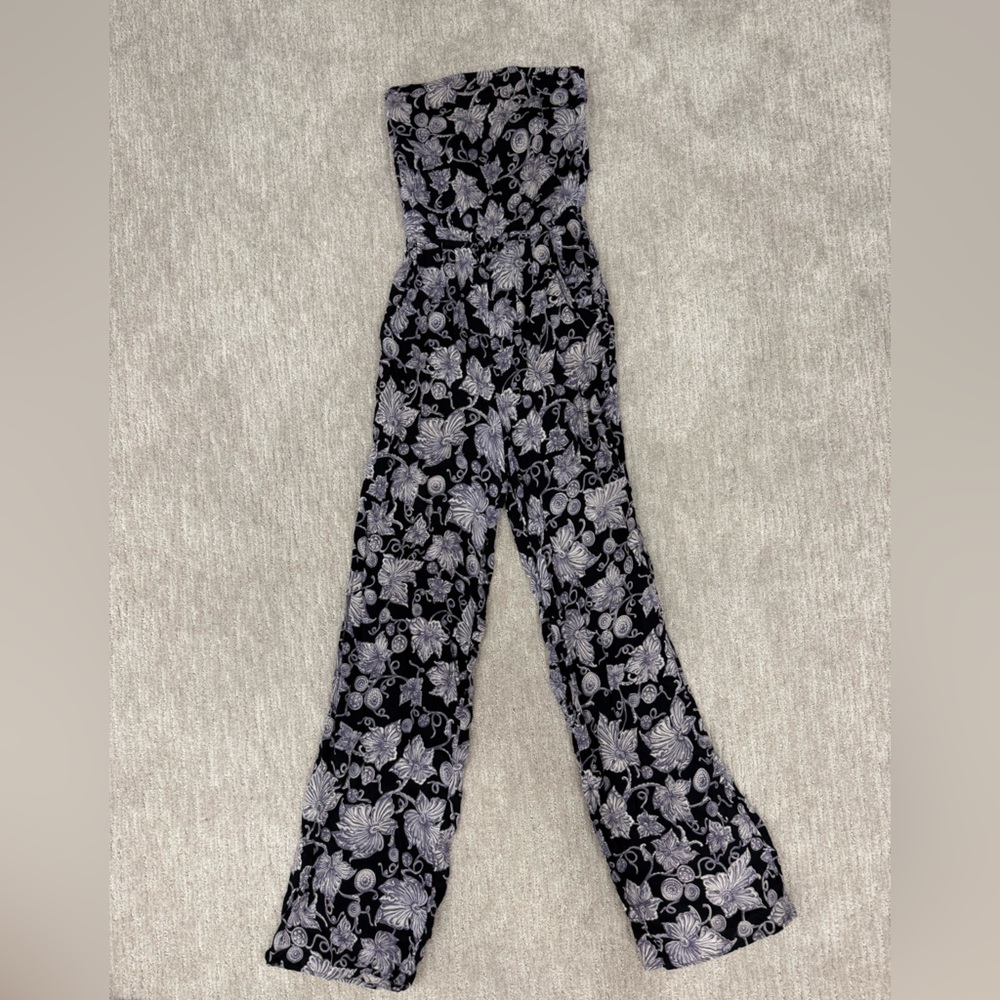 Flynn Skye Black and White Floral Jumpsuit